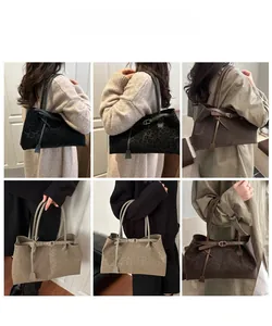 Detail showing leopard print faux suede tote bag in three colors for vintage commuting style