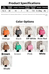 Tableau des tailles et choix de couleurs pour sacs en cuir PU à motif crocodile