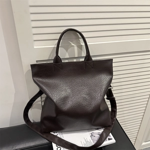 Borsa Tote da Donna in Pelle PU a Grande Capacità Borsa a Tracolla con Grana Litchi alla Moda per Pendolarismo