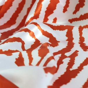 Luxurious 90x90cm orange and white zebra animal print satin silk scarf for women