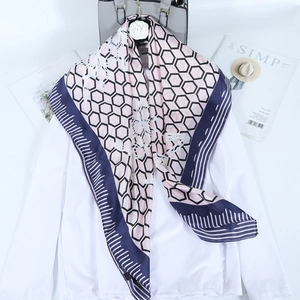 Elegant Square Scarf Faux Satin Satin Feeling Geometric Floral Print Fashion Neck Wrap For Women
