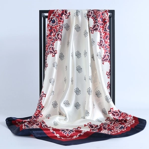 Großes Quadratisches Halstuch Satin Satinnimitat Polyester Paisley Muster Böhmisch Vintage Kopftuch Für Damen
