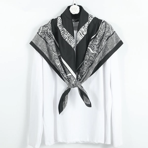 Sciarpa Quadrata In Raso Di Twill Stampa Paisley Vintage Moda Bandana Per Donna Elegante
