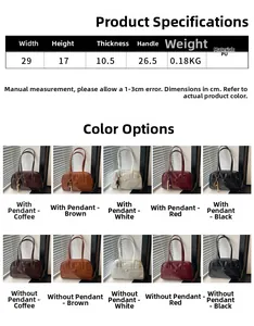 Detailed chart showing PU leather bowling bag dimensions 29x17x10.5cm and color options