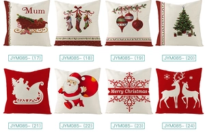 Grille de huit modèles de housses de coussin de Noël avec divers motifs de vacances