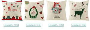 Détails de quatre housses de coussin de Noël festives avec motifs en polyester