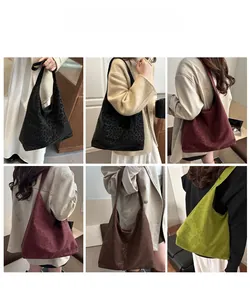 Detailed views of leopard print tote bags in black, burgundy, coffee, and lime green