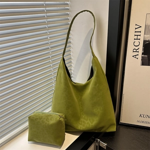 Leopard Print Shoulder Bag With Small Pouch PU Leather Tote Bag Fashion Large Capacity Commuting Handbag For Women
