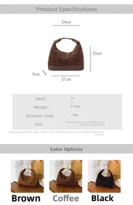 Detailed dimension guide for leopard print dumpling bag showing strap length and size