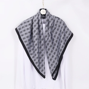 Elegant Women Square Scarf Butterfly Print Satin Polyester Satin Like Large Shawl Hijab Head Wrap Fashion Accessory