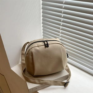 Women's Minimalist Nylon Crossbody Bag Small Half Moon Shoulder Bag With Adjustable Strap Casual Solid Color Zipper Handbag