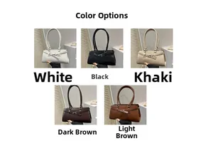 Minimalist underarm bags shown in white black khaki and brown matte PU leather