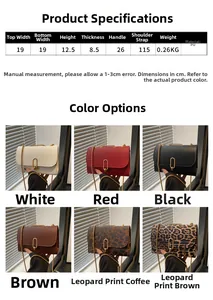 Detailed size chart and multi-color options for the minimalist PU leather crossbody bag