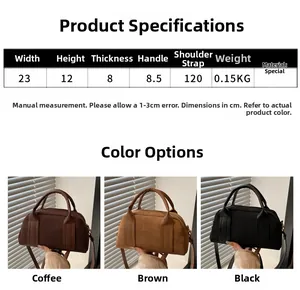 Details zur Suede-Zylindertasche 23x12x8cm in Kaffeebraun und Schwarz mit Maßen