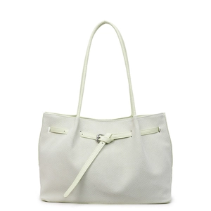 Mint green woven tote bag with adjustable straps and large capacity for daily commute