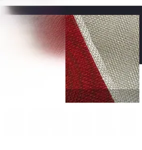 Detailed macro view of red linen fabric texture for 75g Christmas pillow cover