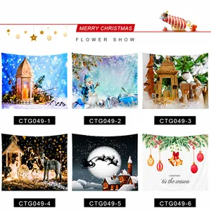 Vue détaillée de six modèles de tapisseries de Noël pour la décoration murale