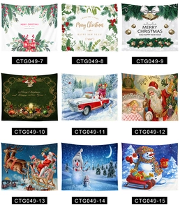 Detailed selection of nine Christmas tapestry designs with festive illustrations and typography