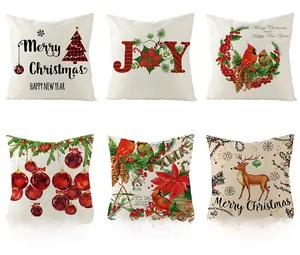 Detail showing various Nordic Christmas pillow covers with festive prints and patterns