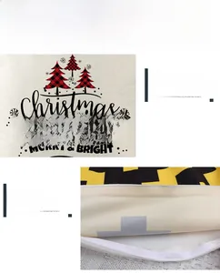 Detail of Christmas pillowcase with invisible zipper and high-quality stitching seams