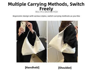 Minimalist white tote bag showing hand-held and shoulder-carried styling options