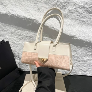 Sac À Bandoulière Mode En Cuir PU Avec Motif Crocodile Élégant Sac À Main Avec Fermoir Triangle Doré Pour Femmes