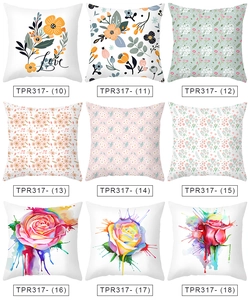 Detail view of nine floral peach skin pillowcase designs with vibrant botanical patterns