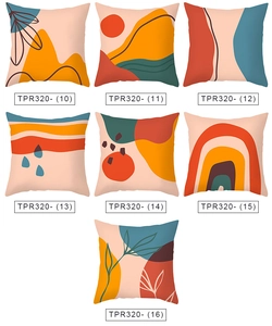 Abstract Morandi peach skin throw pillow covers showing various geometric patterns