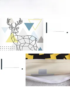 Detail of Nordic Christmas elk pillowcase showing hidden zipper and digital print quality