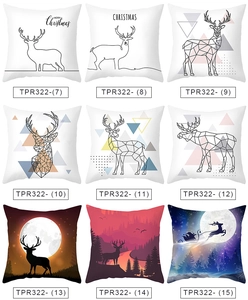 Selection of Nordic Christmas pillow covers with reindeer and Santa Claus designs