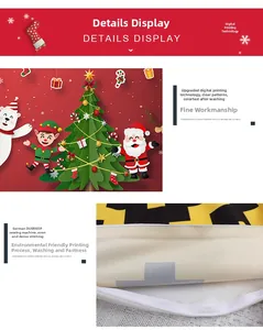 Dettaglio delle cuciture fini e stampa digitale sulla fodera per cuscino di Natale