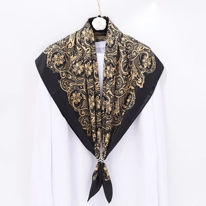 Retro Paisley Satin Square Scarf Twill Satin Like Bandana For Women Office Casual Daily Hijab Luxury Fashion Accessory