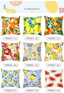 Nordische Kissenbezüge mit Obstmotiven wie Orangen, Zitronen und Wassermelonen Mustern