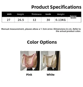 Detailed spec chart for embroidered butterfly tote bag with size and color options