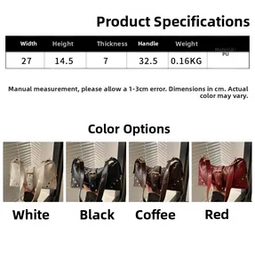Tableau des tailles détaillé et spécifications du sac bandoulière en cuir PU clouté