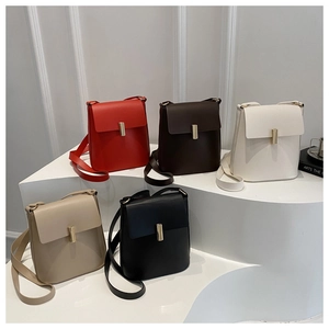 Sacs à bandoulière carrés minimalistes en rouge, marron, blanc, beige et noir