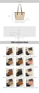 Detailed size chart and color options for a large capacity vintage leather tote bag