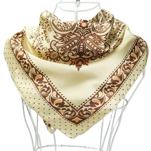 Élégant Foulard Carré Imprimé Cachemire Sensation Satin Satin Large Enveloppement De Tête Rétro Châle De Cou Mode Pour Femmes