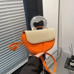 Mode PU-Leder Kleine Quadratische Umhängetasche Mit Irregulärem Metallgriff Webstruktur Kontrast Handtasche Für Damen Alltag