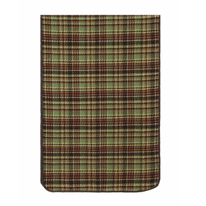 Thick green plaid Christmas scarf for winter featuring classic Scottish tartan pattern