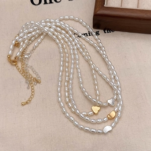 Minimalistische Kunstperlenkette Mit Herz-Barren-Anhänger Elegante Schlüsselbeinkette Choker Für Damen Stilvoller Schmuck