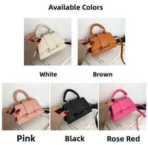 Grille détaillée de mini sacs bandoulière en blanc, marron, rose, noir et rose fuchsia