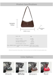 Detailed size specifications and material info for this minimalist PU leather tote bag