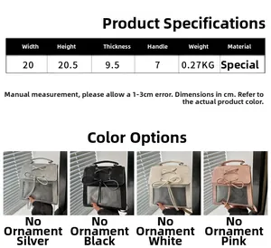 Detailed size chart and multi-color view of stylish drawstring nylon mini backpack