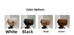 Sacs bandoulière selle en cuir disponibles en blanc, noir, kaki et marron foncé