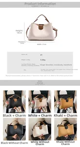 Size guide for PU bucket bag showing dimensions 27x18x10cm and multi-color options