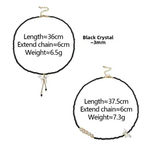 Comparaison détaillée des colliers en perles de spinelle noire avec pendentif papillon
