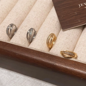Geometric Double Layer Criss Cross Hoop Earrings Paved Zircon Copper Minimalist Luxury Jewelry For Women