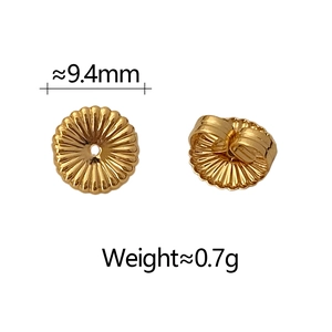 Macro detail of 9.4mm gold sunflower butterfly ear nut earring back replacements