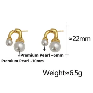 Détail montrant les dimensions des boucles d'oreilles perles avant-arrière 6mm et 10mm